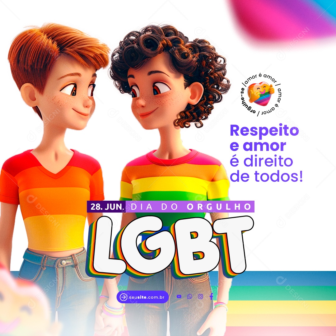 Post Social Media Dia do Orgulho Lgbt PSD Editável