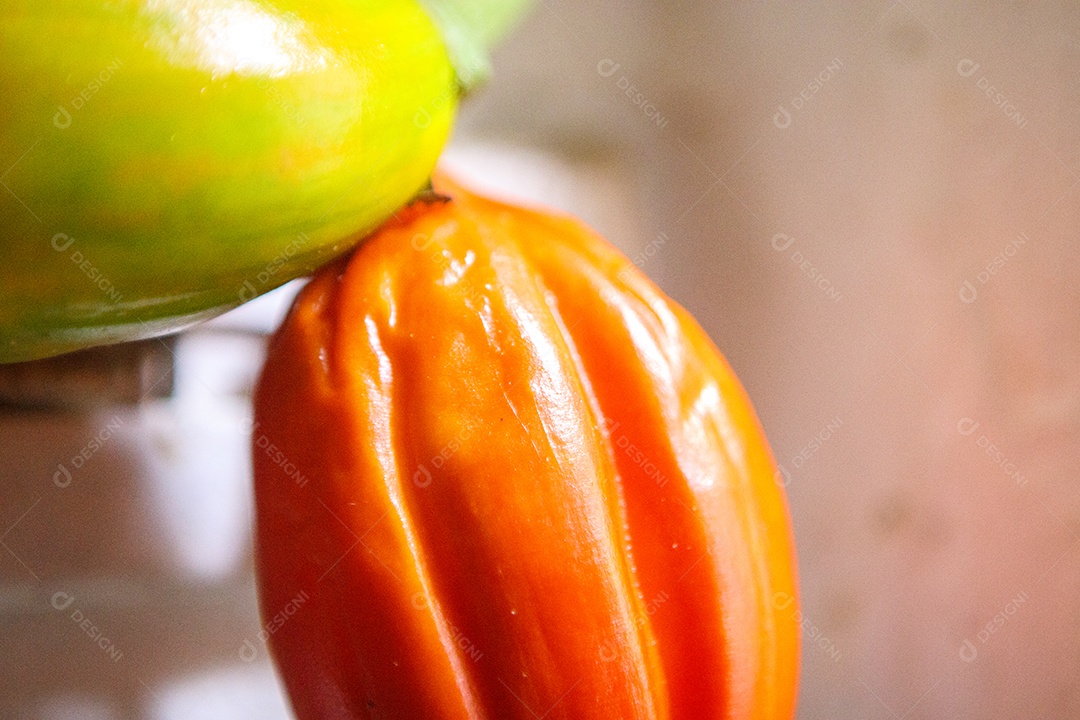 Detalhes de um vegetal conhecido como jiló