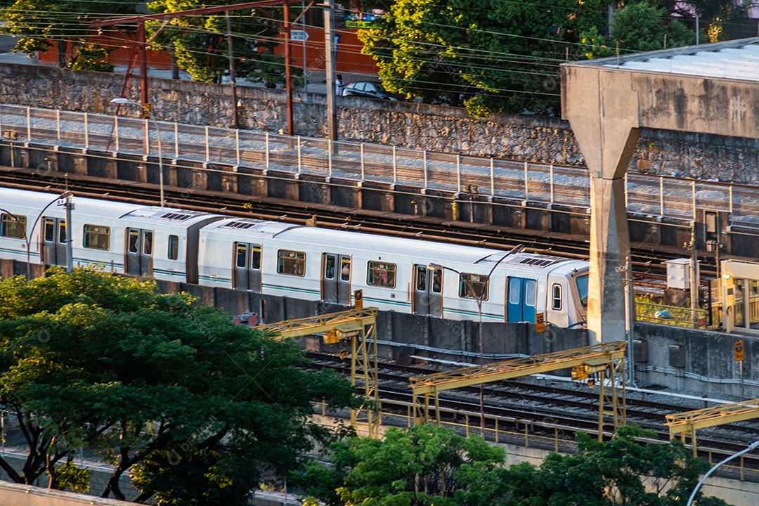 Trem no centro de São Paulo