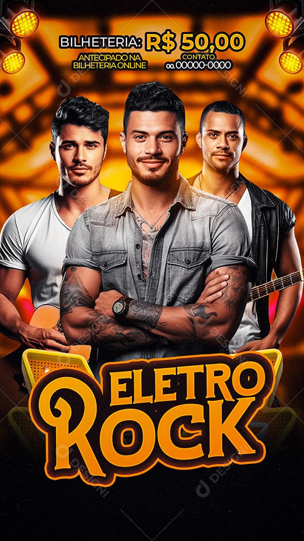 Flyer Story Eletro Rock Social Media PSD Editável