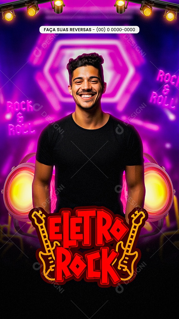 Flyer Story Eletro Roll Rock Artista Social Media PSD Editável