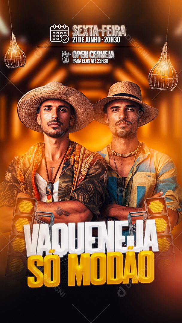 Flyer Story Vaquejada só Modão Artistas Social Media PSD Editável