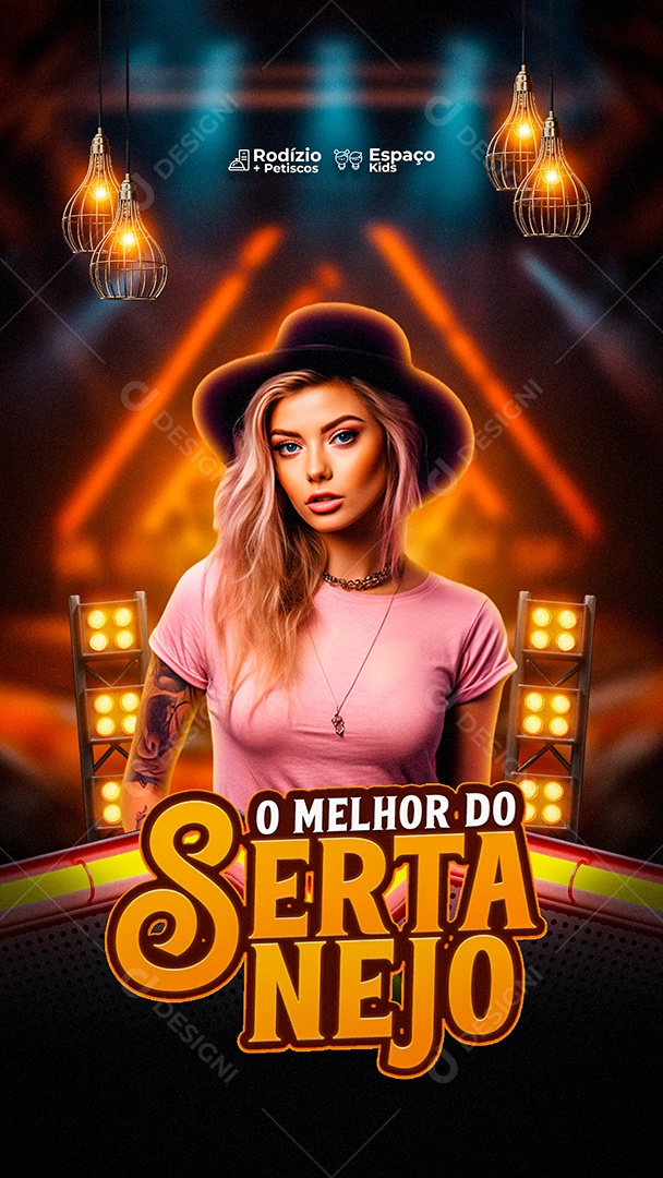 Flyer Story o Melhor do Sertanejo Artista Social Media PSD Editável