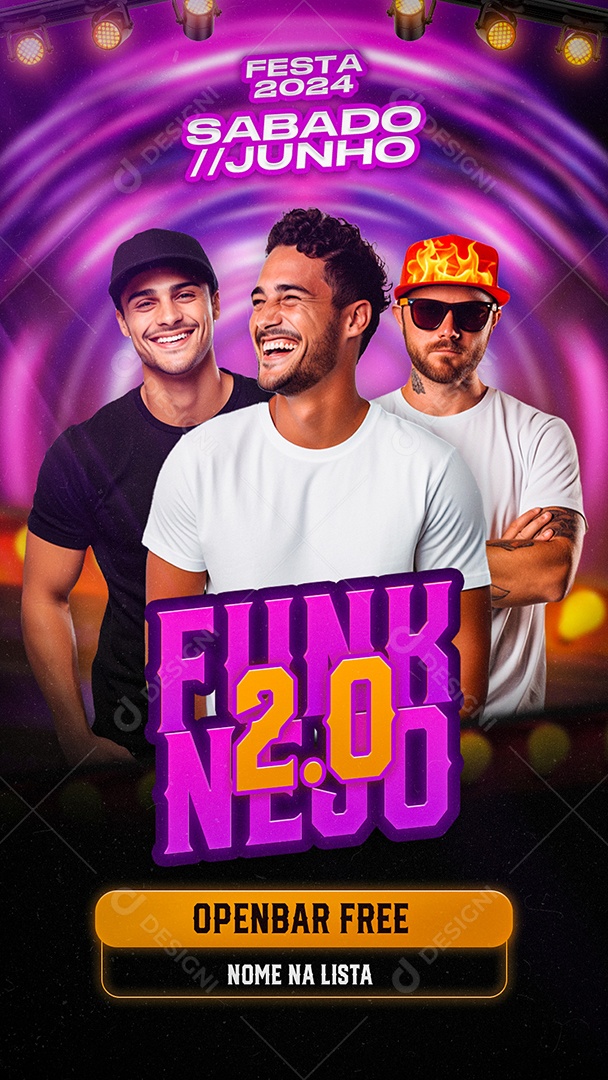 Flyer Story Funknejo 2.0 Artistas Social Media PSD Editável