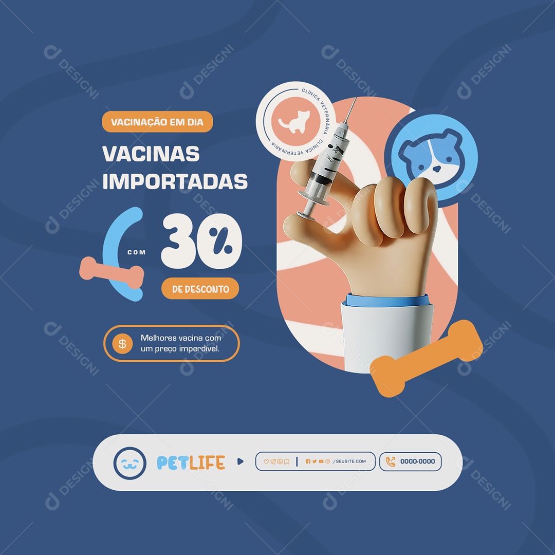 Vacinas Importadas Social Media PSD Editável