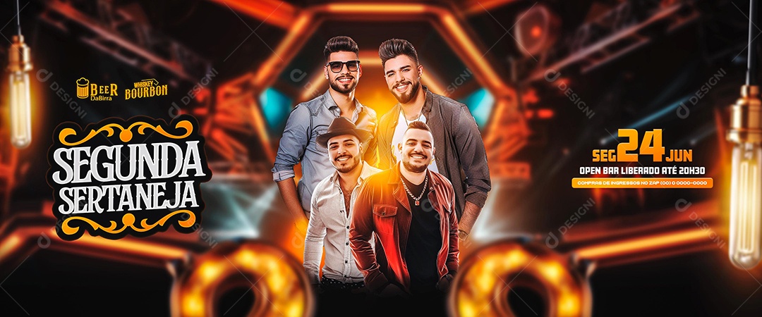 Flyer Banner Segunda Sertaneja Artistas Social Media PSD Editável