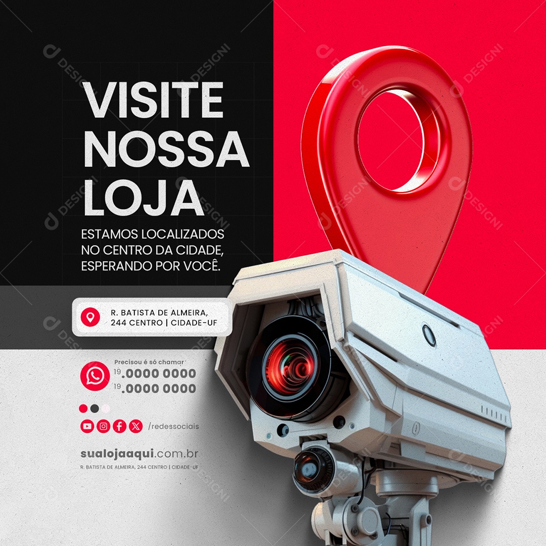 Visite Nossa Loja Social Media PSD Editável