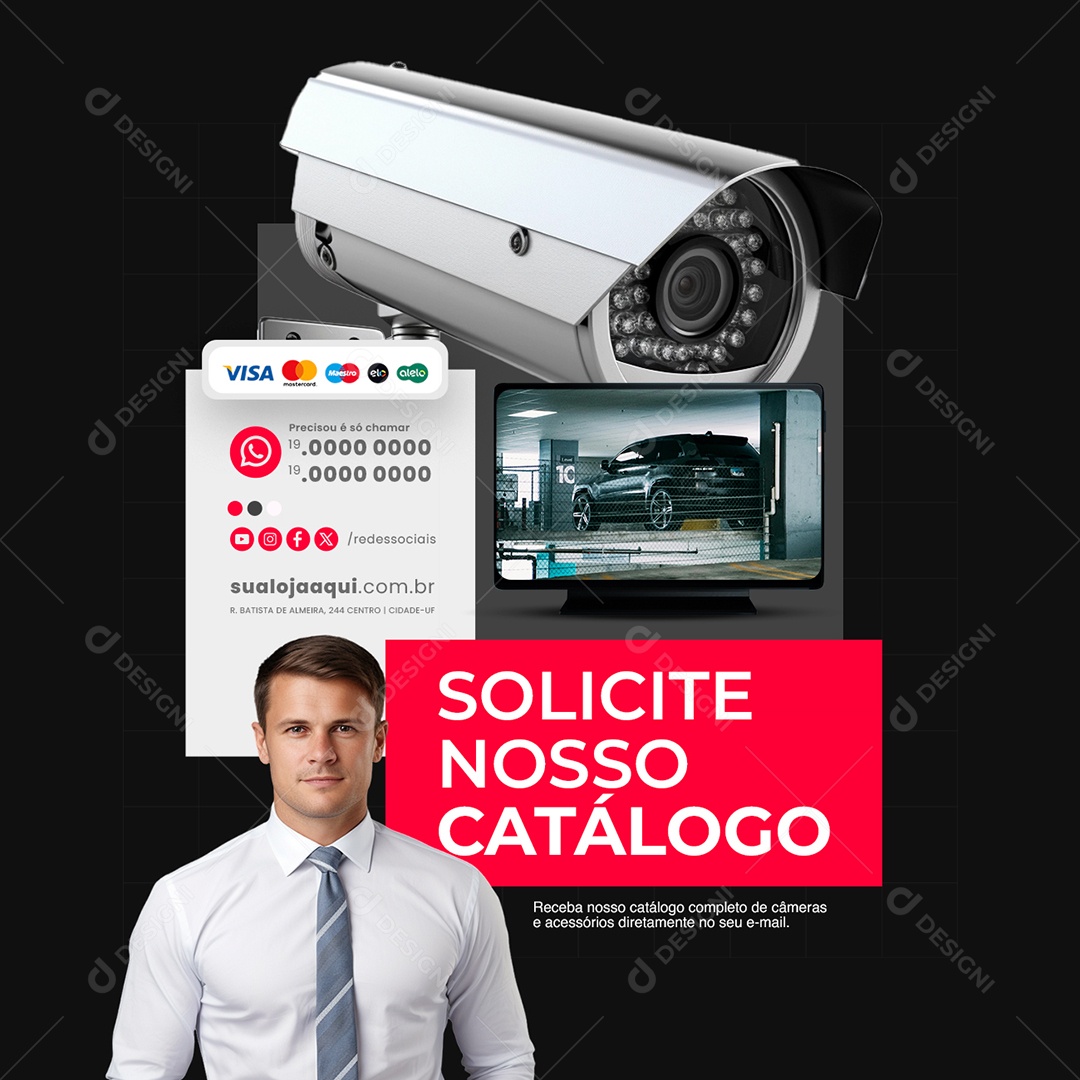 Solicite nosso Catálogo Social Media PSD Editável