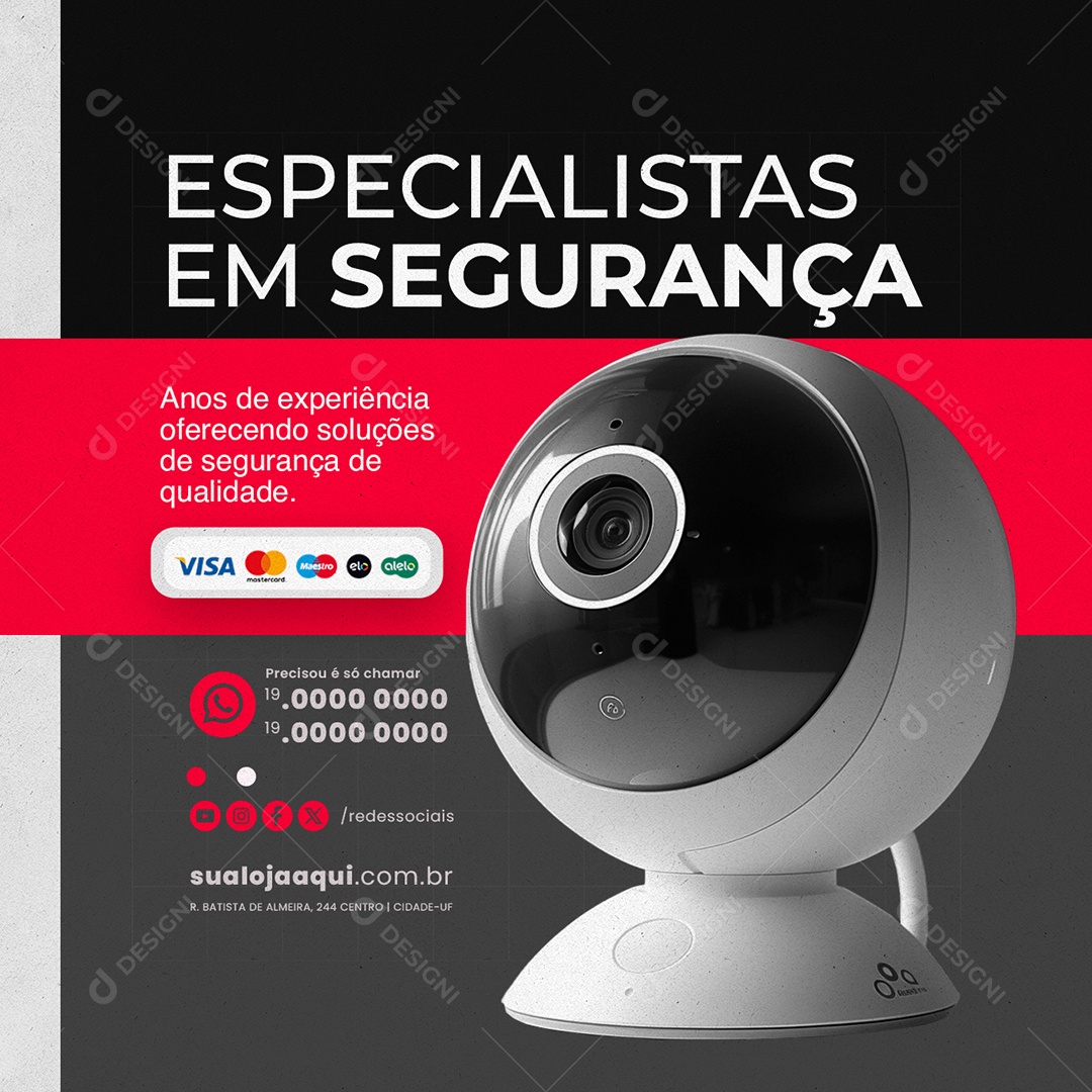 Especialistas em Segurança Social Media PSD Editável