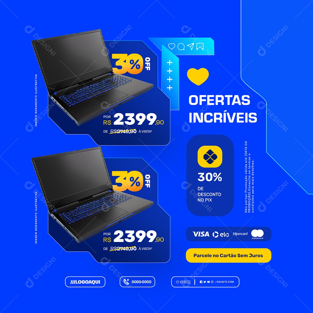 Ofertas Incríveis Descontos Social Media PSD Editável