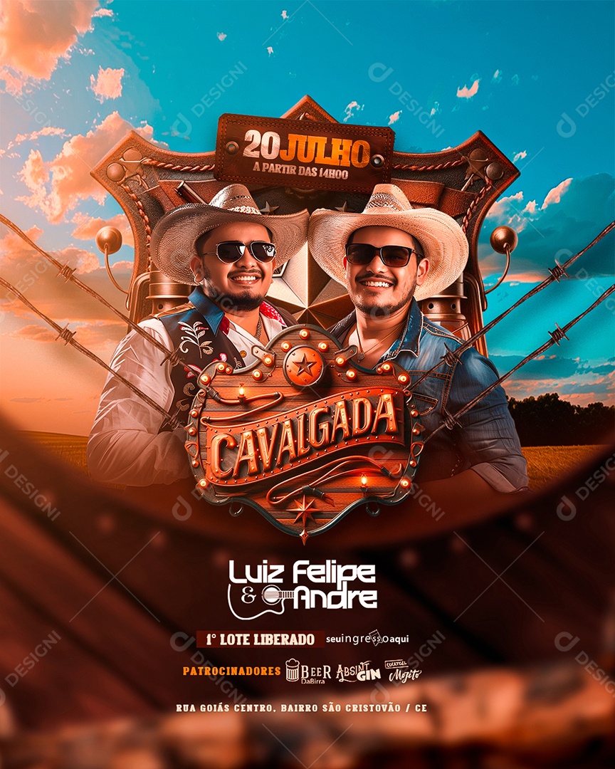 Flyer Story Cavagalda Liz Felipe e André Social Media PSD Editável