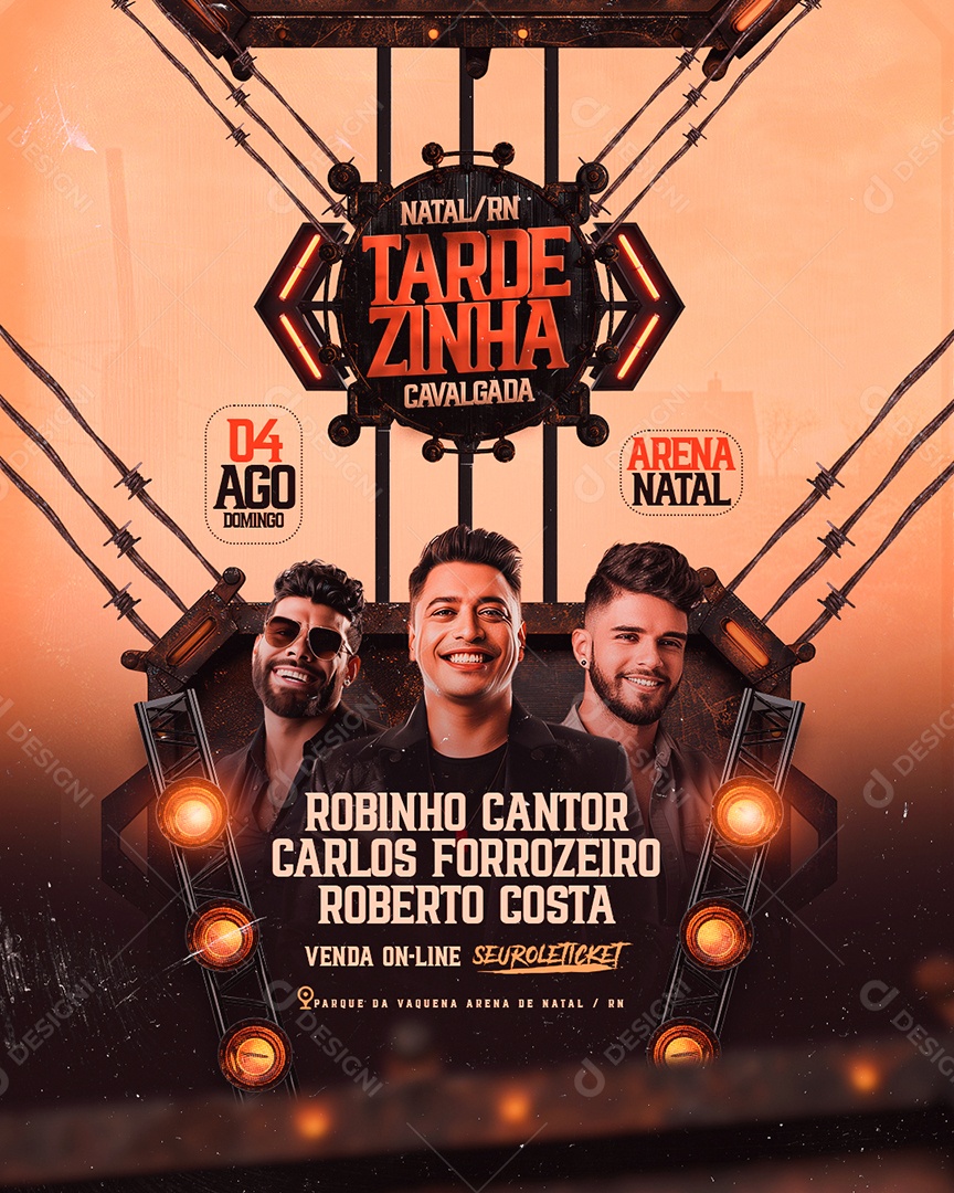 Flyer Tardezinha Cavalgada Artistas Social Media PSD Editável