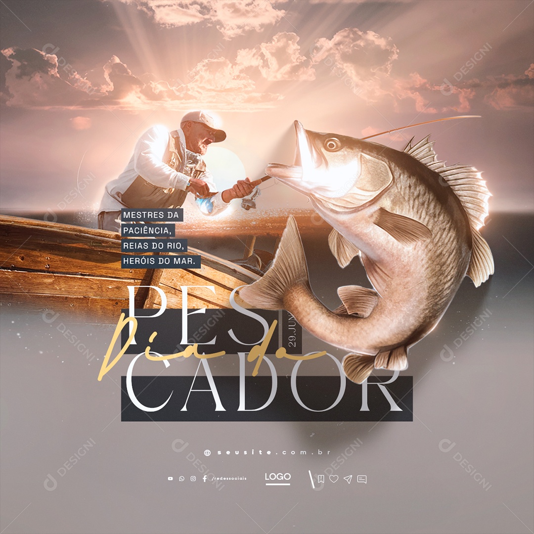 Dia do Pescador 29 de Junho Social Media PSD Editável