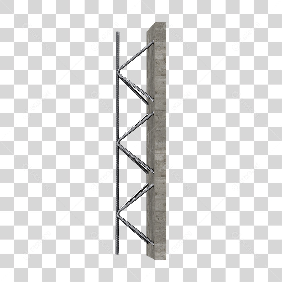 Elemento 3D Treliça com Concreto para Laje PNG Transparente