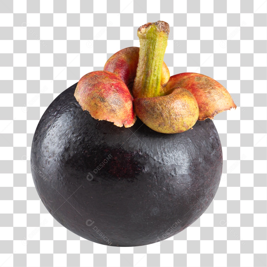 Fruta Mangostão Roxo PNG Transparente