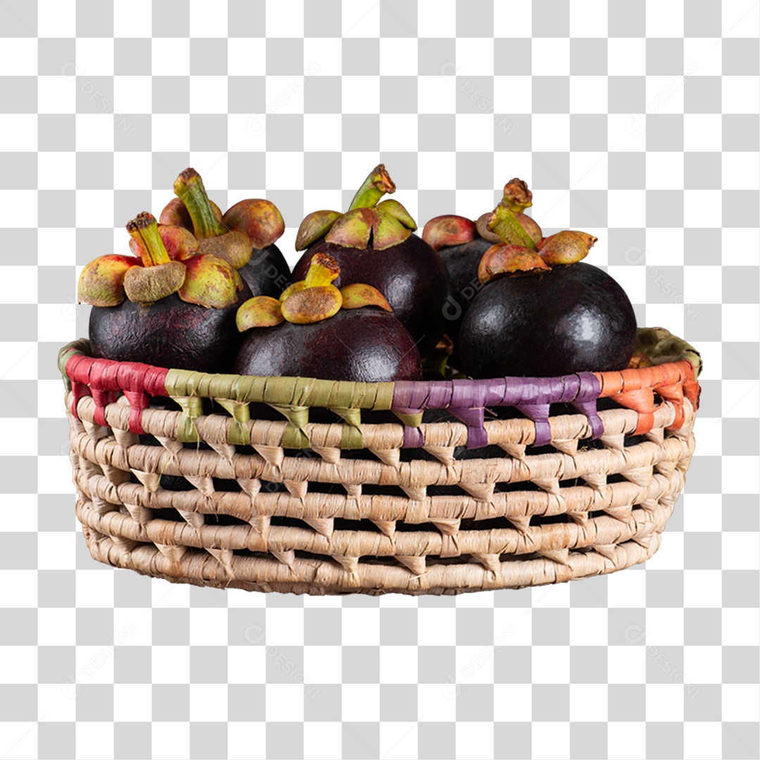 Fruta Mangostão Roxo PNG Transparente
