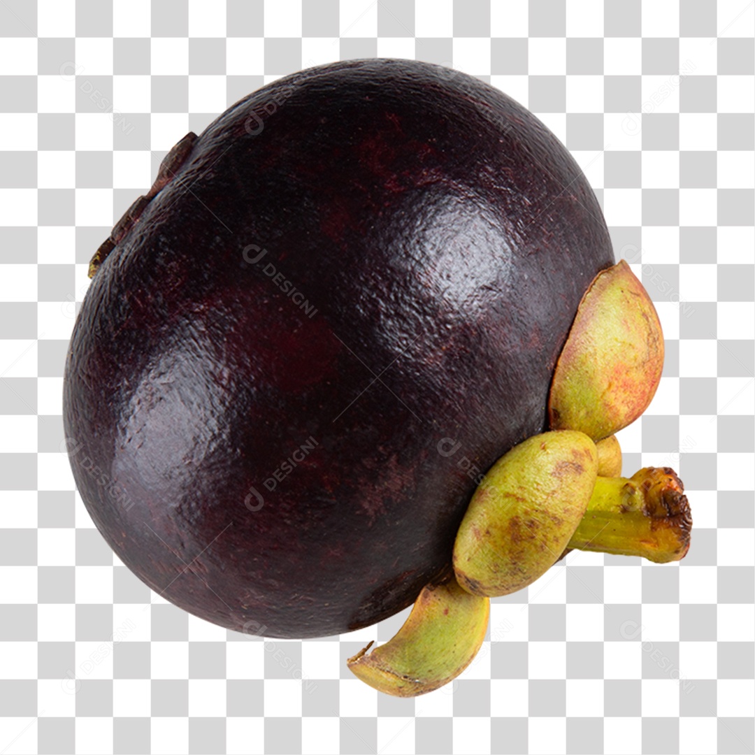 Fruta Mangostão Roxo PNG Transparente