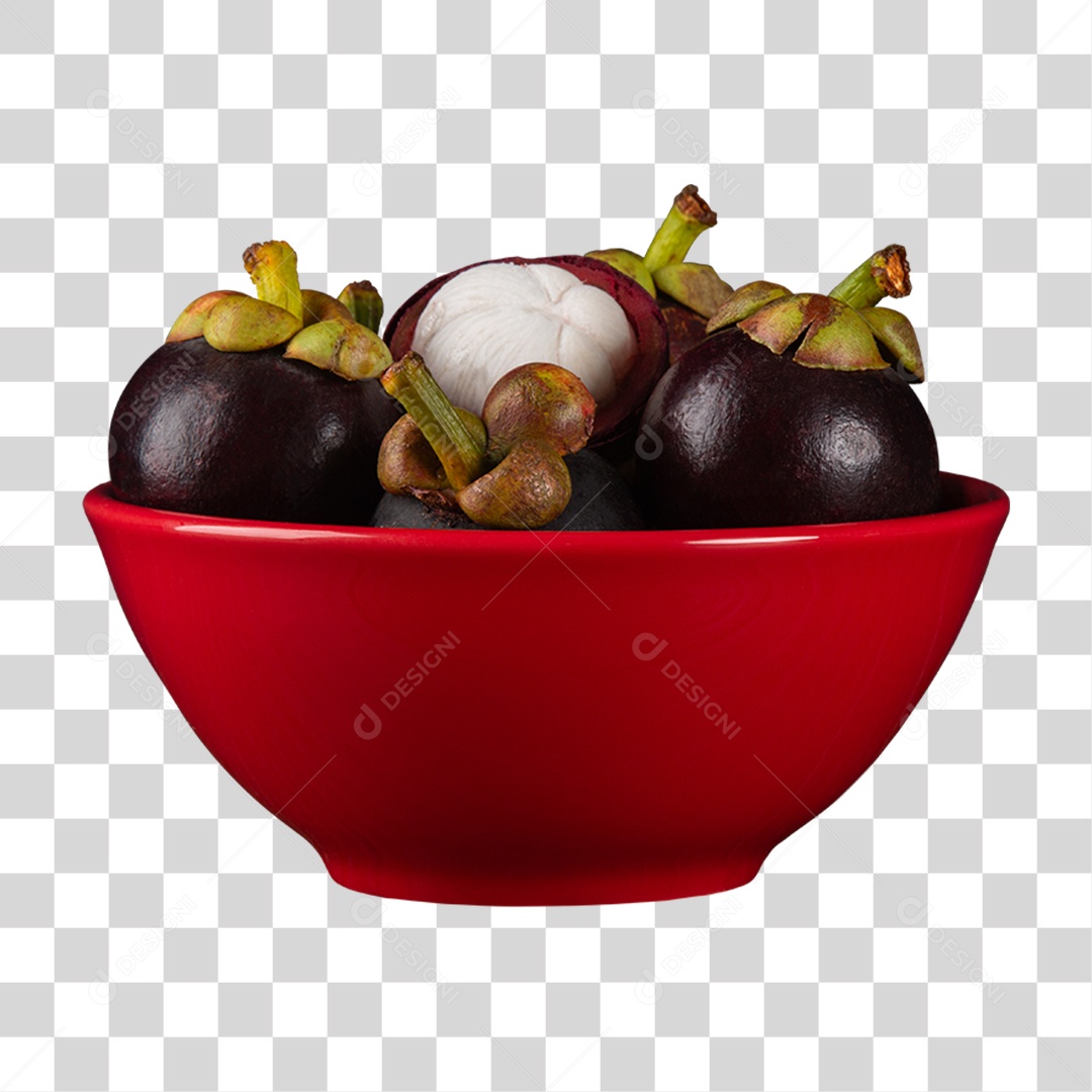 Fruta Mangostão Roxo PNG Transparente