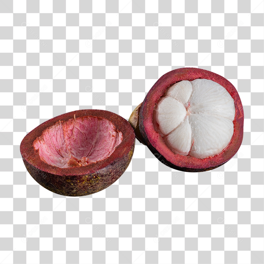 Fruta Mangostão Roxo PNG Transparente