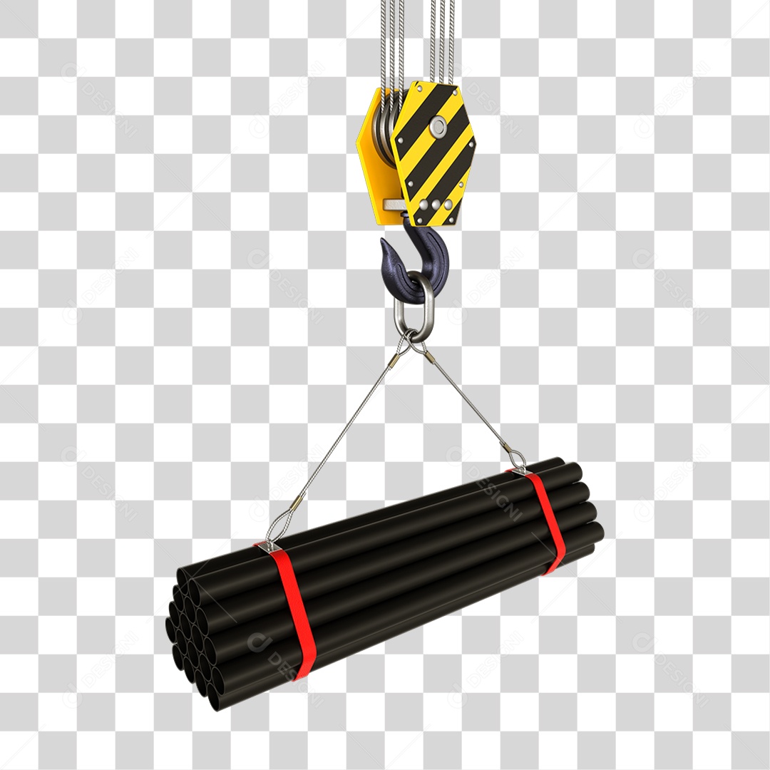 Canos Pretos Erguidos por Guindaste PNG Transparente