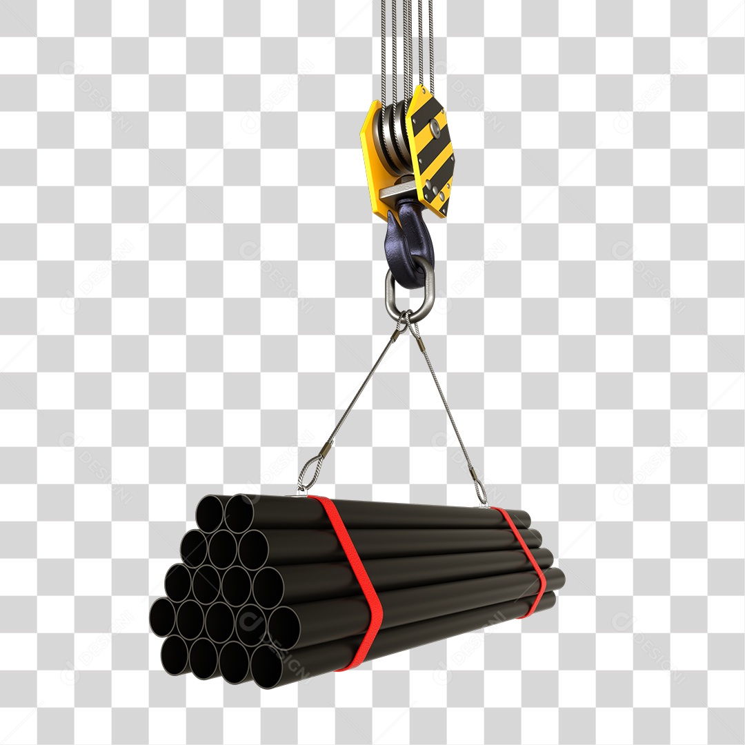 Canos Pretos Erguidos por Guindaste PNG Transparente