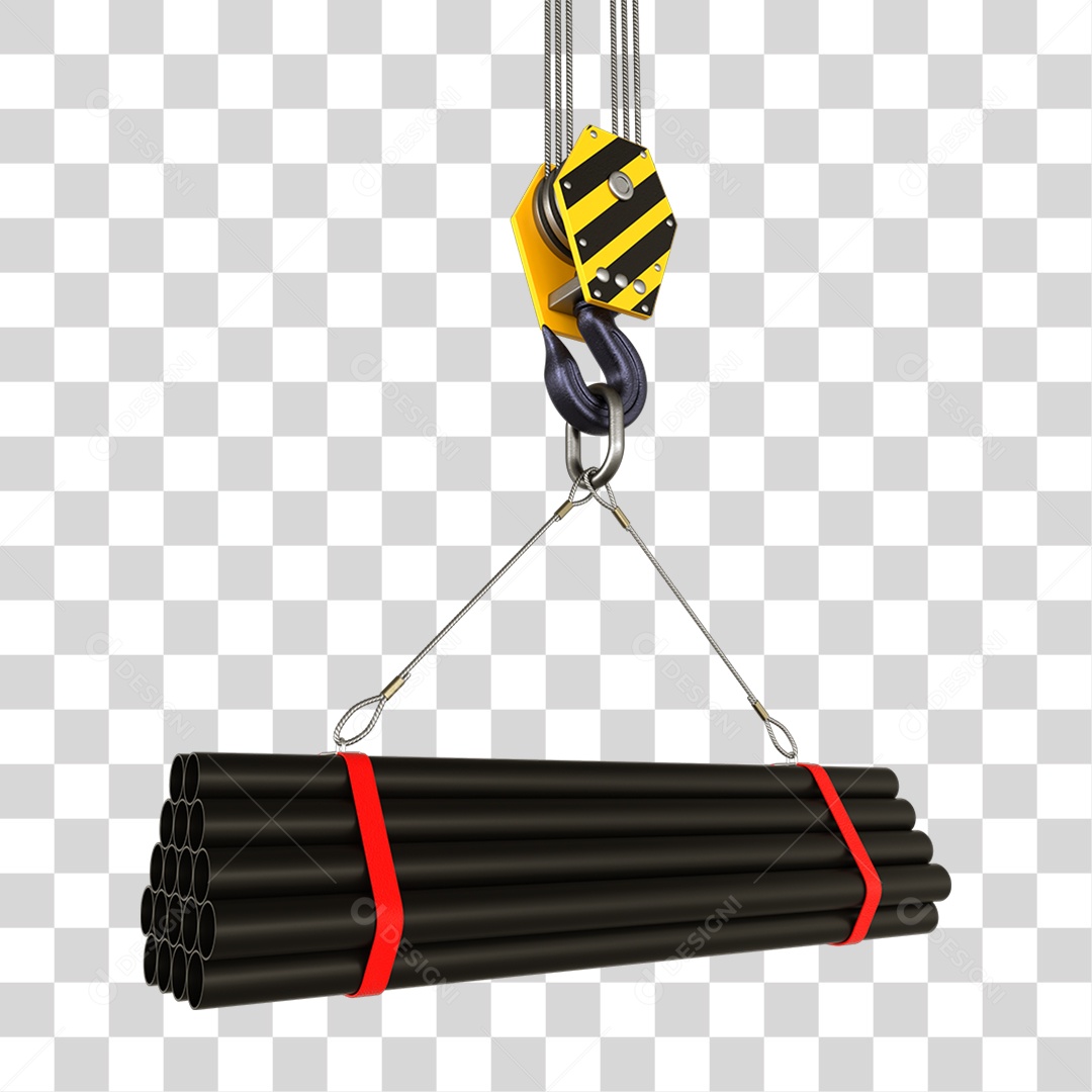 Canos Pretos Erguidos por Guindaste PNG Transparente