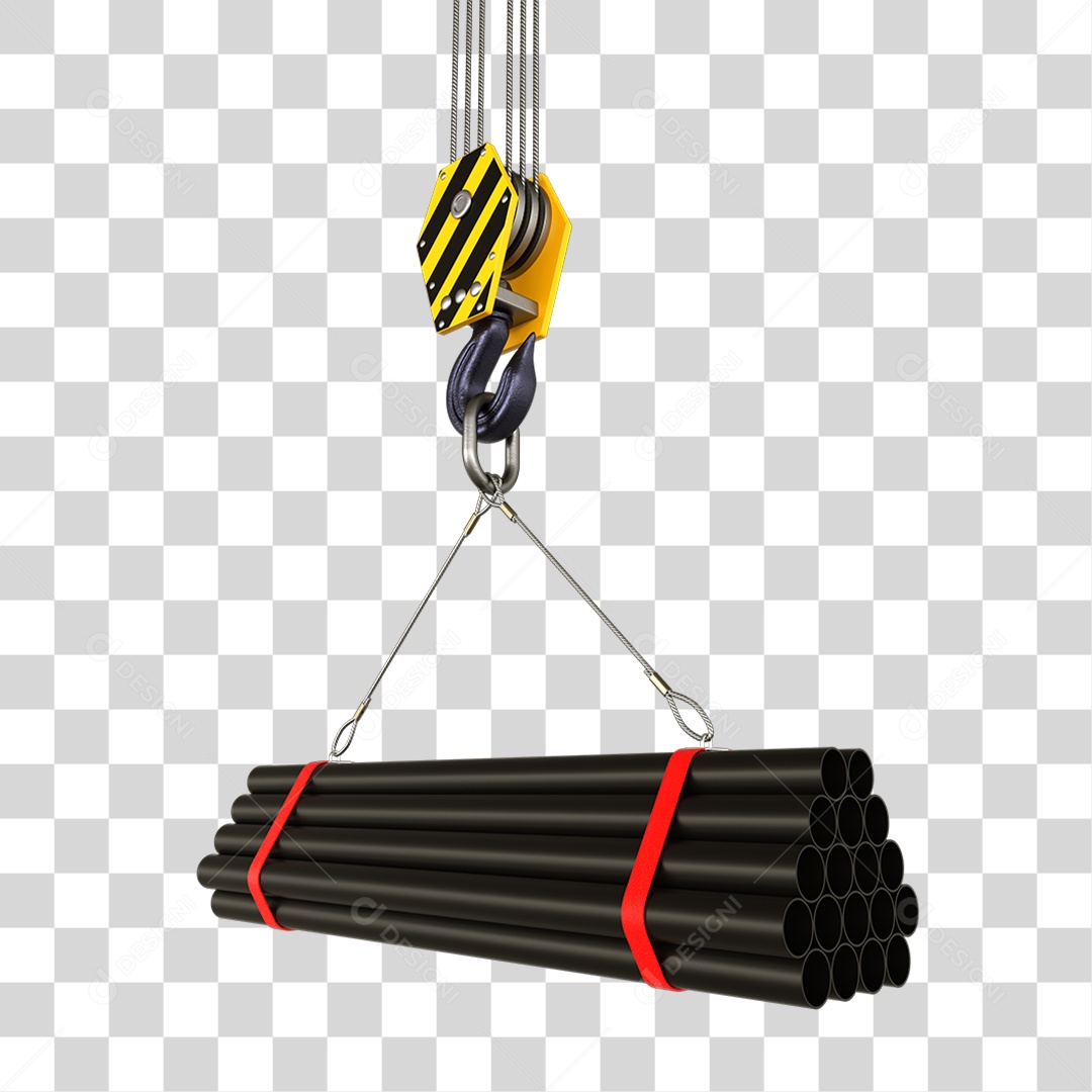 Canos Pretos Erguidos por Guindaste PNG Transparente