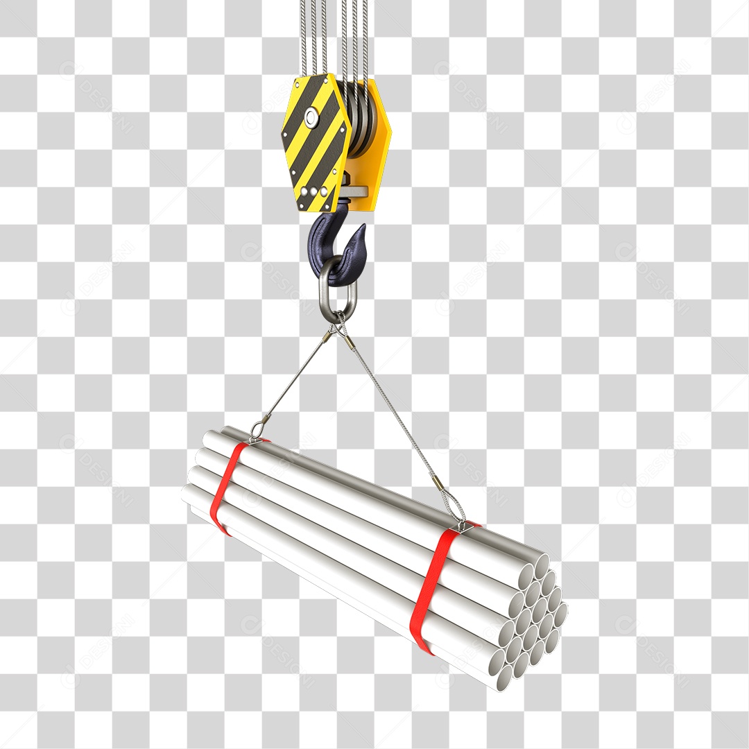 Canos Brancos Erguidos por Guindaste PNG Transparente