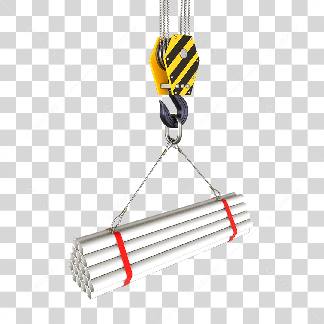 Canos Brancos Erguidos por Guindaste PNG Transparente