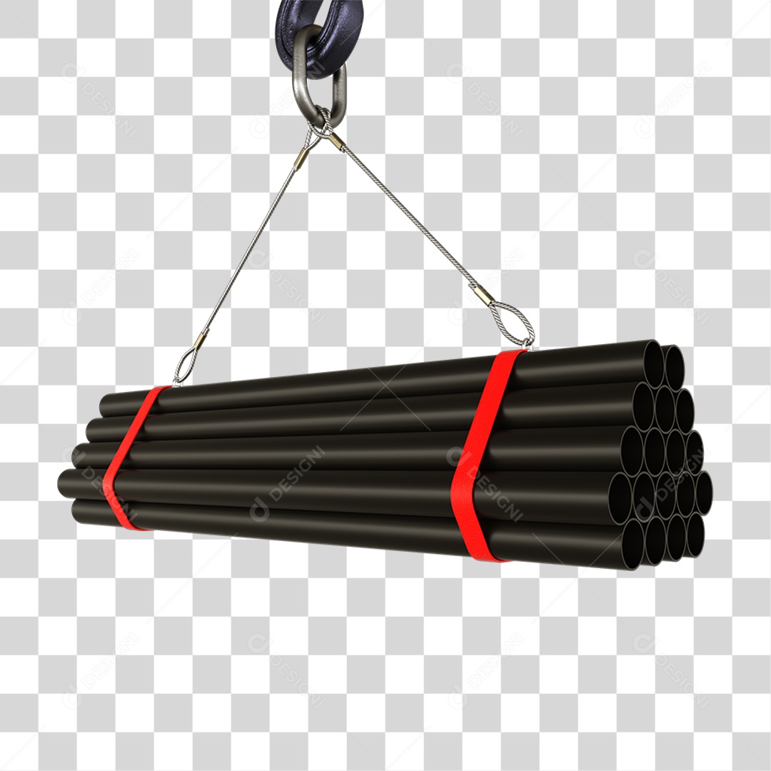 Canos Pretos Erguidos por Guindaste PNG Transparente