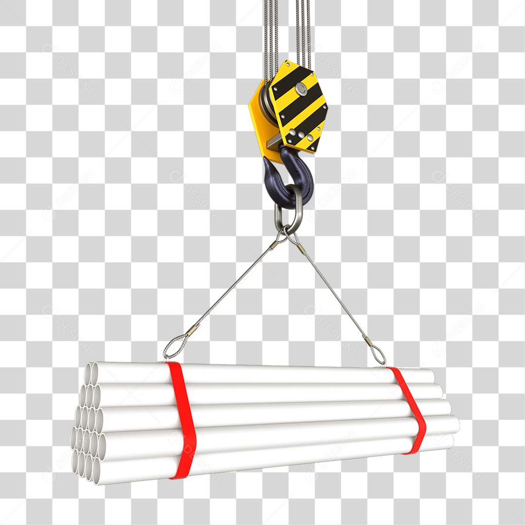 Canos Brancos Erguidos por Guindaste PNG Transparente