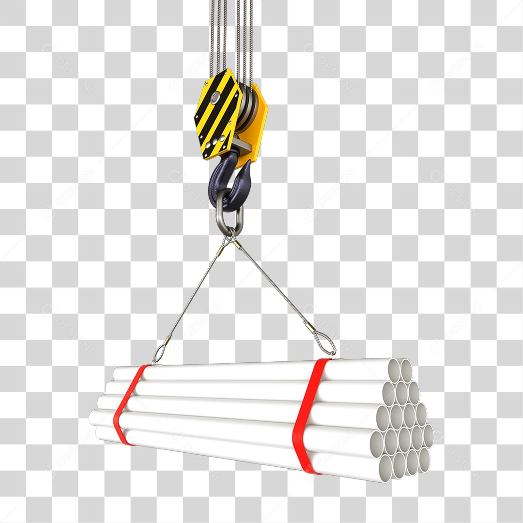 Canos Brancos Erguidos por Guindaste PNG Transparente