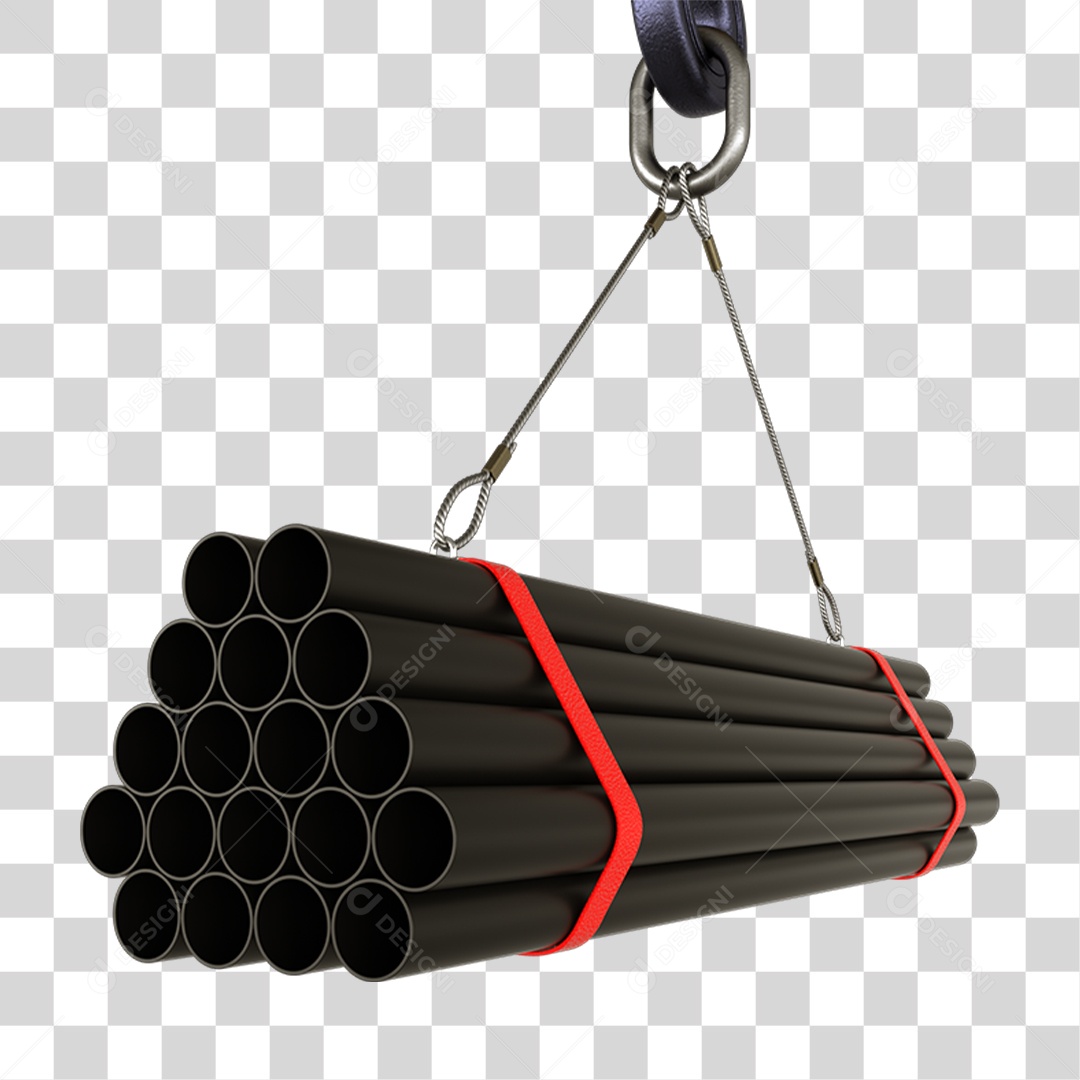 Canos Pretos Erguidos por Guindaste PNG Transparente