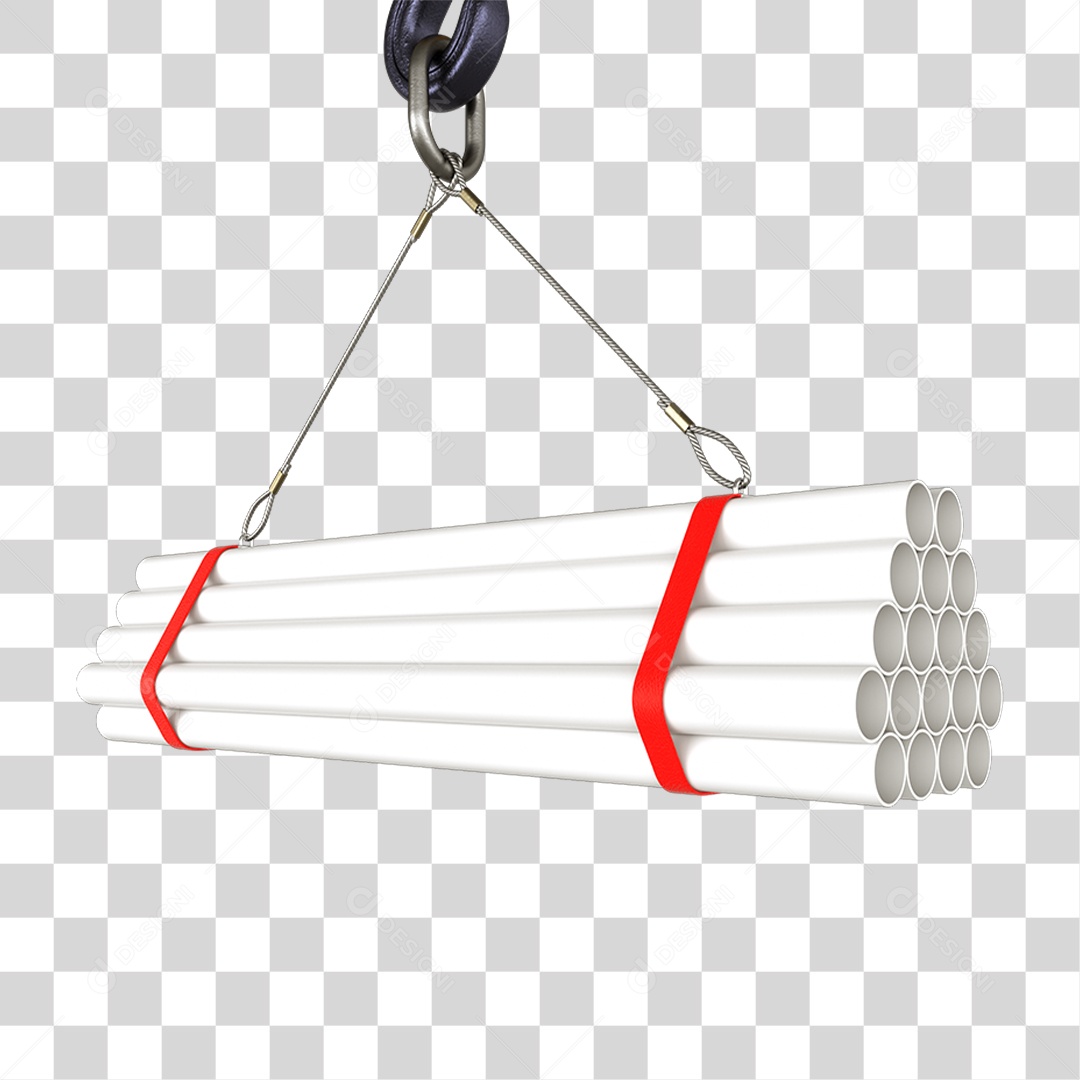 Canos Brancos Erguidos por Guindaste PNG Transparente