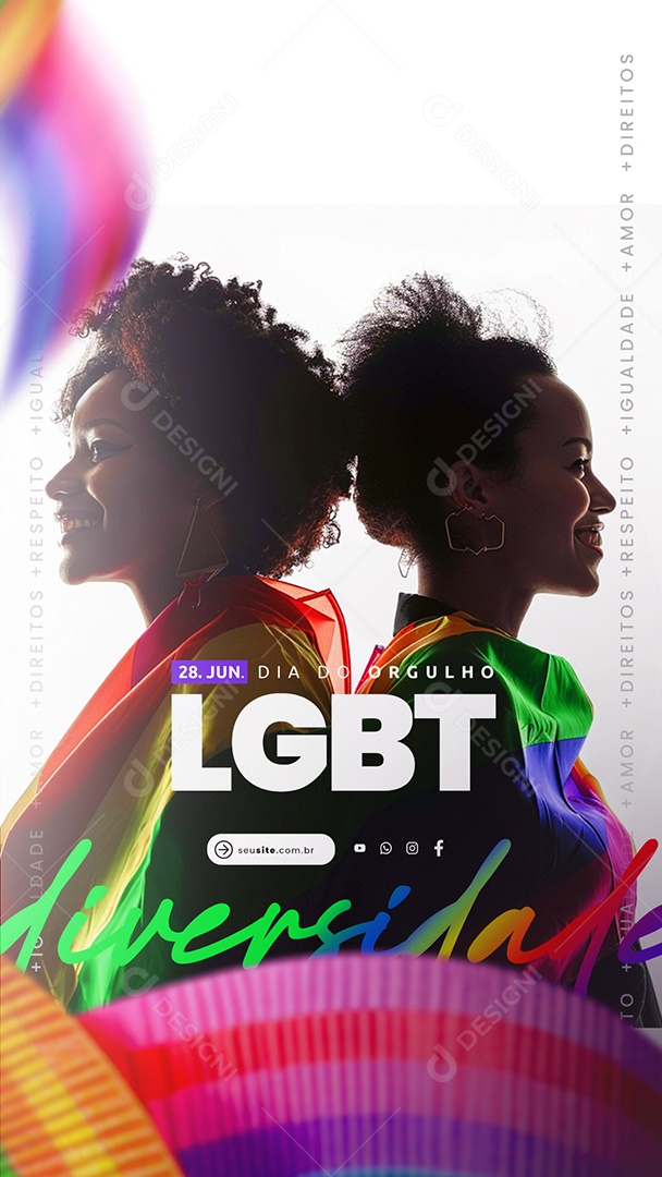 Story Social Media Dia do Orgulho Lgbt PSD Editável