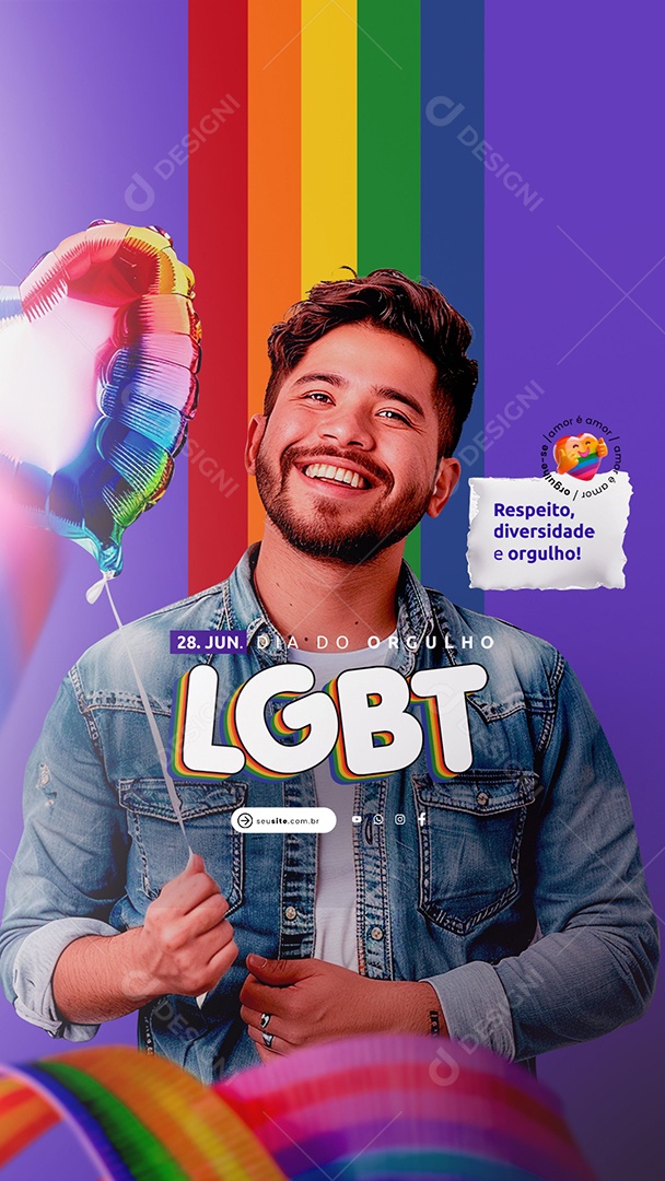 Story Social Media Dia do Orgulho Lgbt PSD Editável