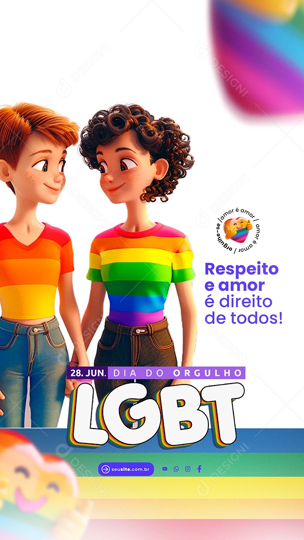 Story Social Media Dia do Orgulho Lgbt PSD Editável