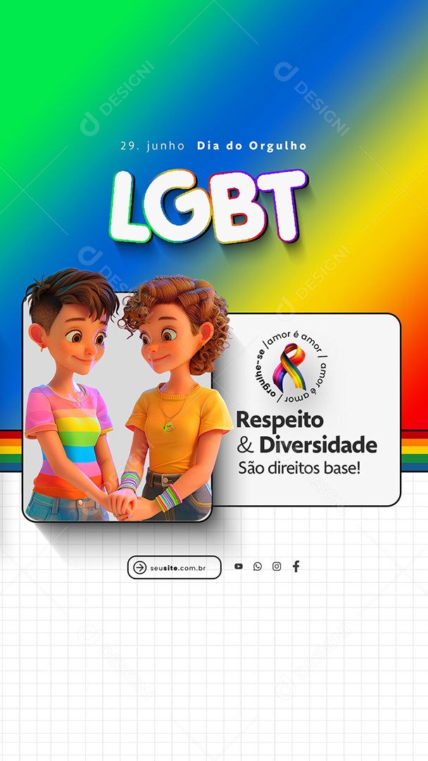 Story Social Media Dia do Orgulho Lgbt PSD Editável