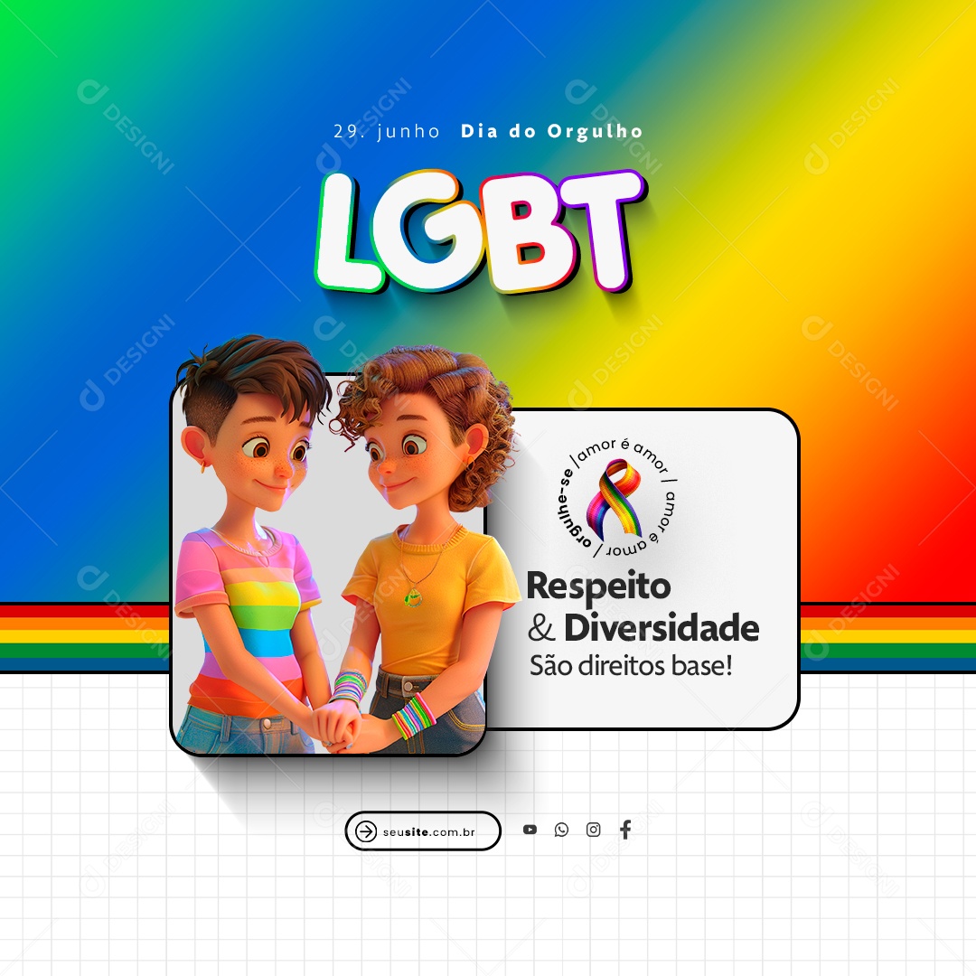 Feed Social Media Dia do Orgulho Lgbt PSD Editável