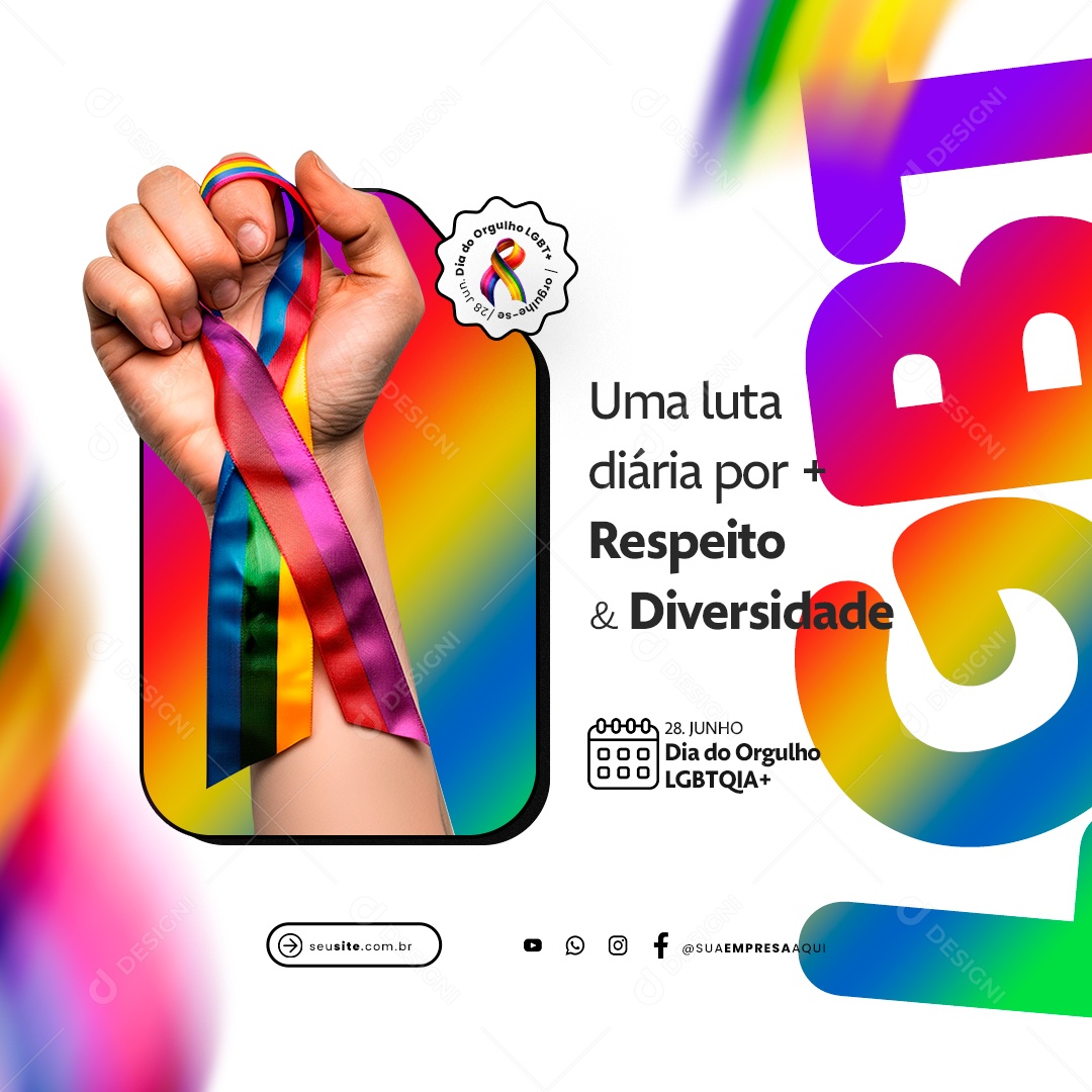 Feed Social Media Dia do Orgulho Lgbt PSD Editável