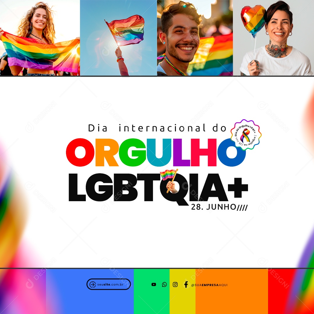 Feed Social Media Dia do Orgulho Lgbt PSD Editável