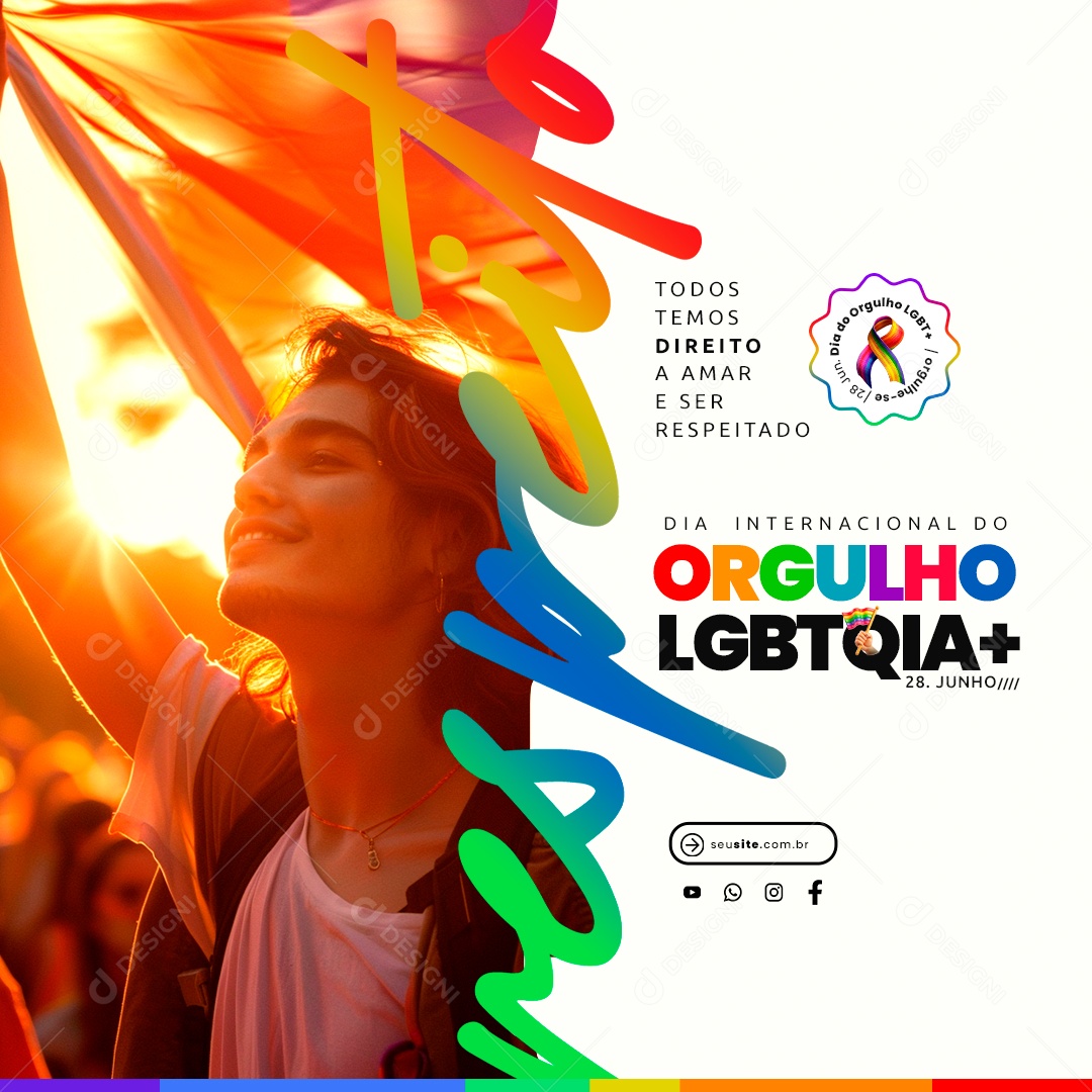 Feed Social Media Dia do Orgulho Lgbt PSD Editável
