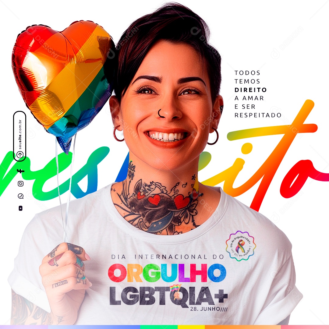 Feed Social Media Dia do Orgulho Lgbt PSD Editável