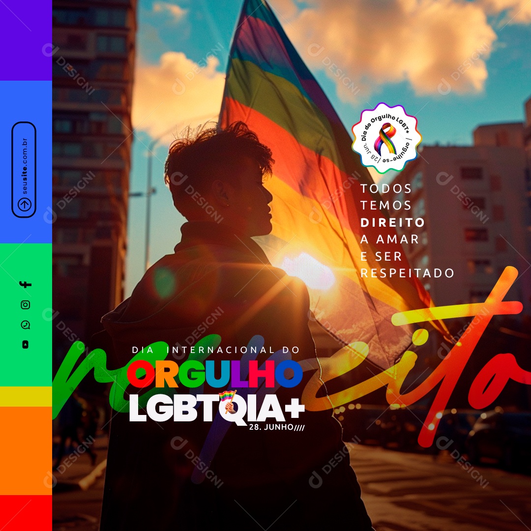 Feed Social Media Dia do Orgulho Lgbt PSD Editável