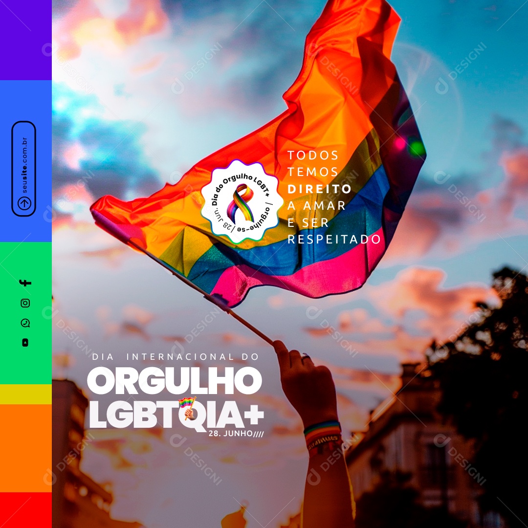 Feed Social Media Dia do Orgulho Lgbt PSD Editável