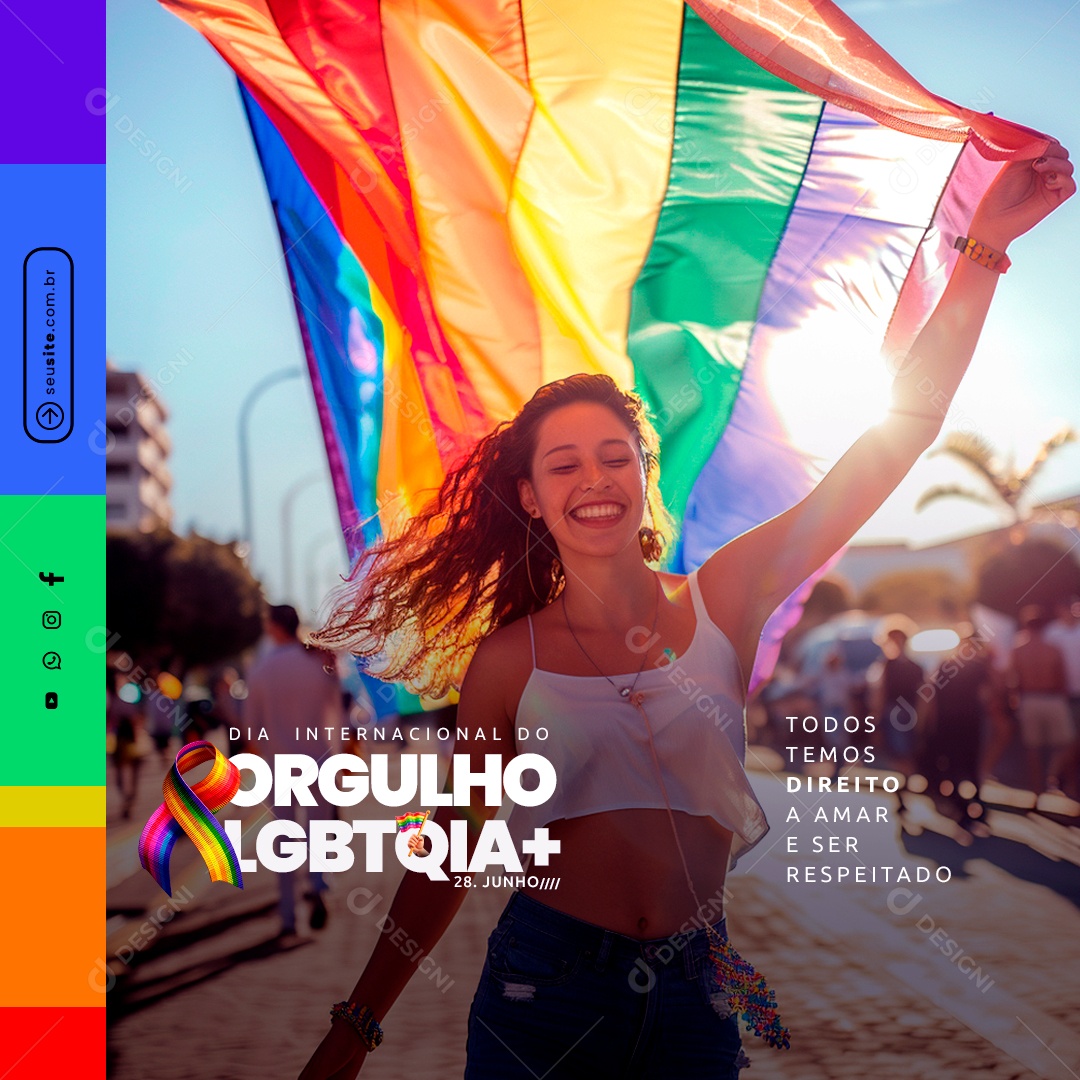 Feed Social Media Dia do Orgulho Lgbt PSD Editável
