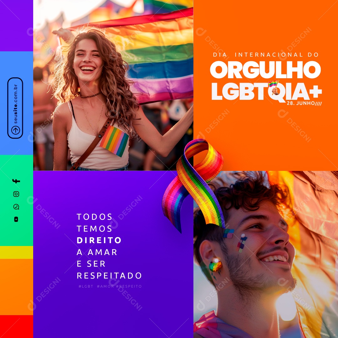 Feed Social Media Dia do Orgulho Lgbt PSD Editável
