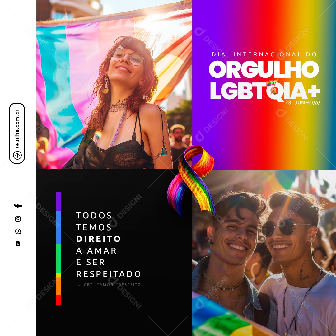 Feed Social Media Dia do Orgulho Lgbt PSD Editável