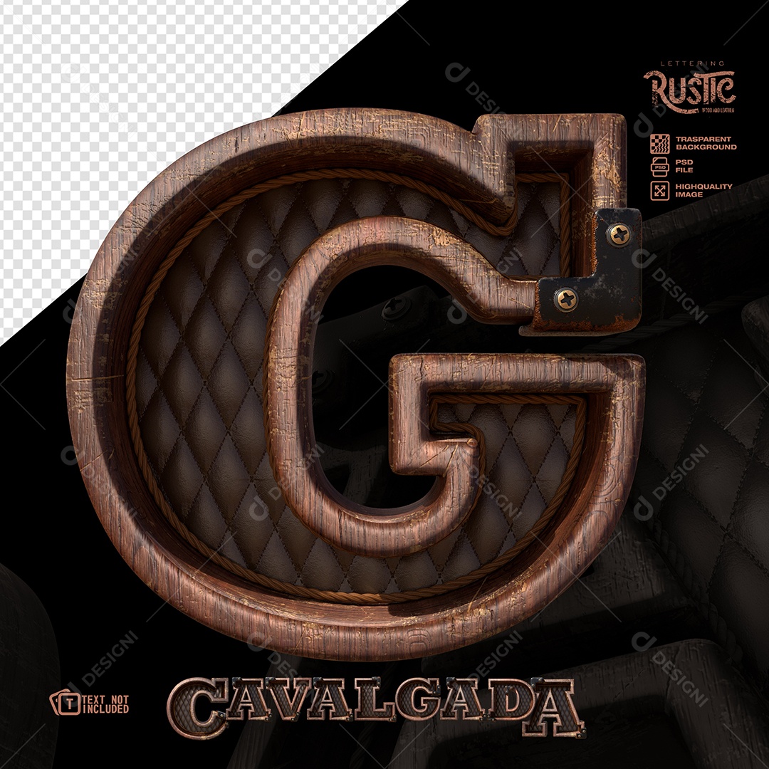 Letras G Estilo Rústico PSD