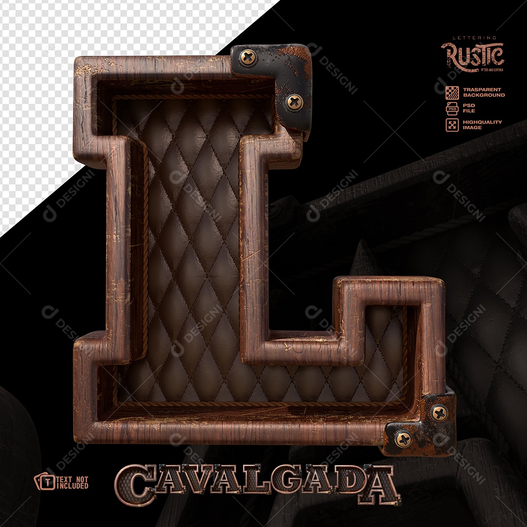 Letras L Estilo Rústico PSD